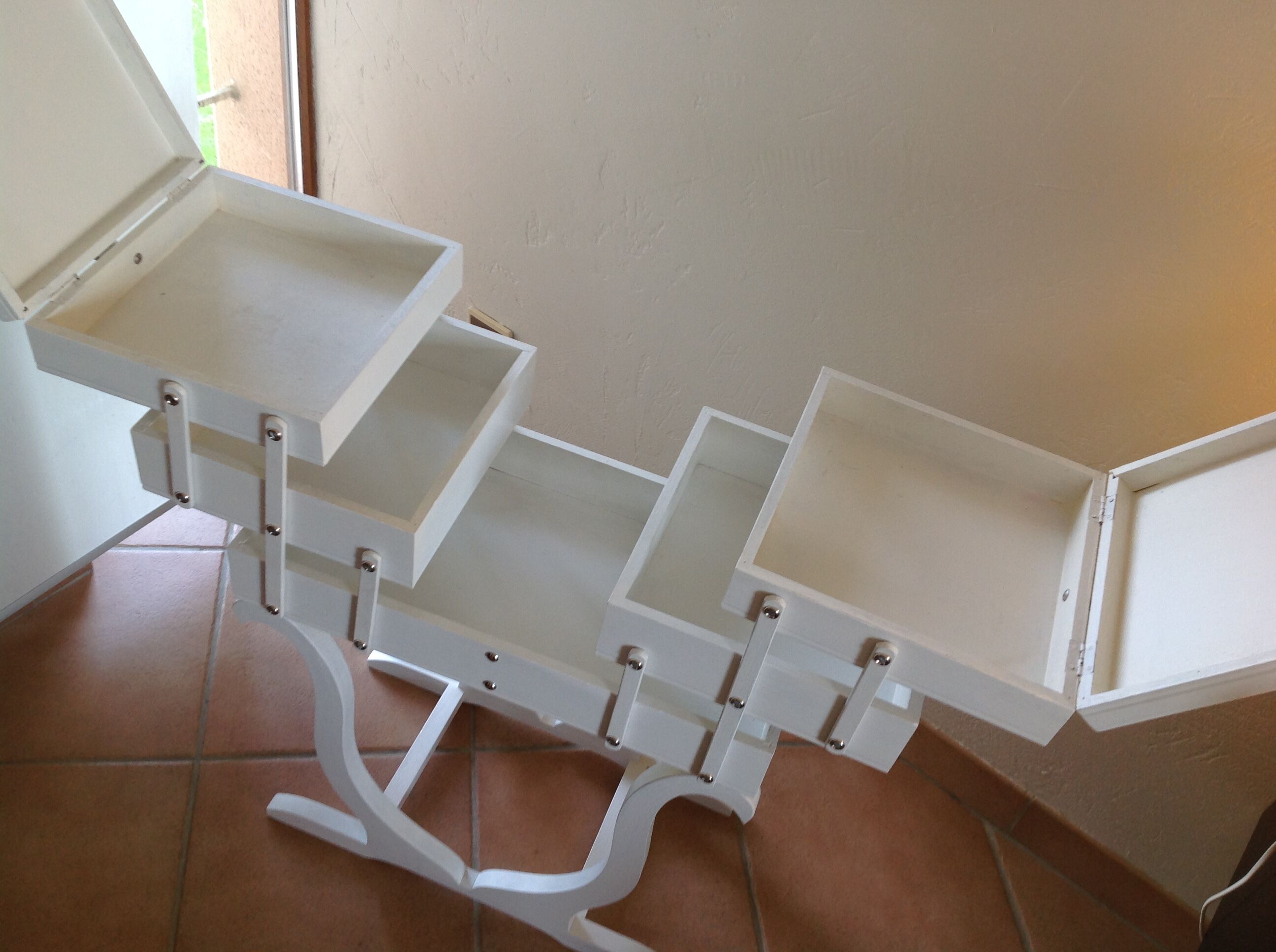 Worker painted wooden art deco form