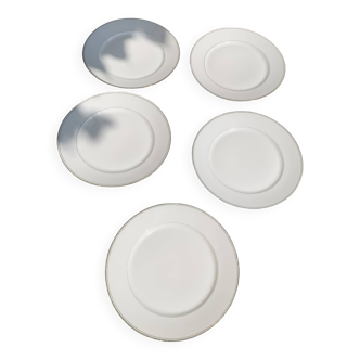 5 assiettes plates en porcelaine de limoges estampillées Limoges France