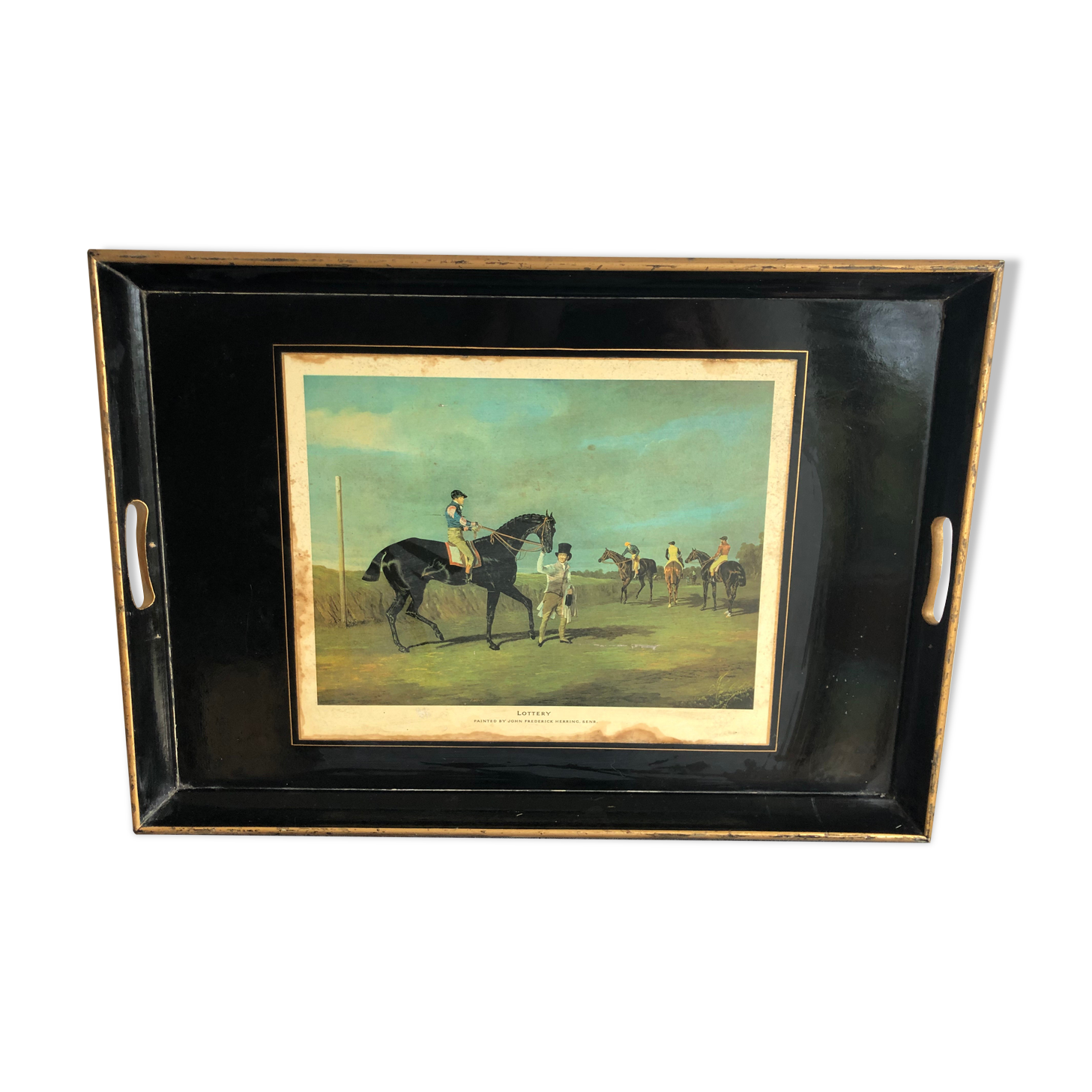 English tray with engraving