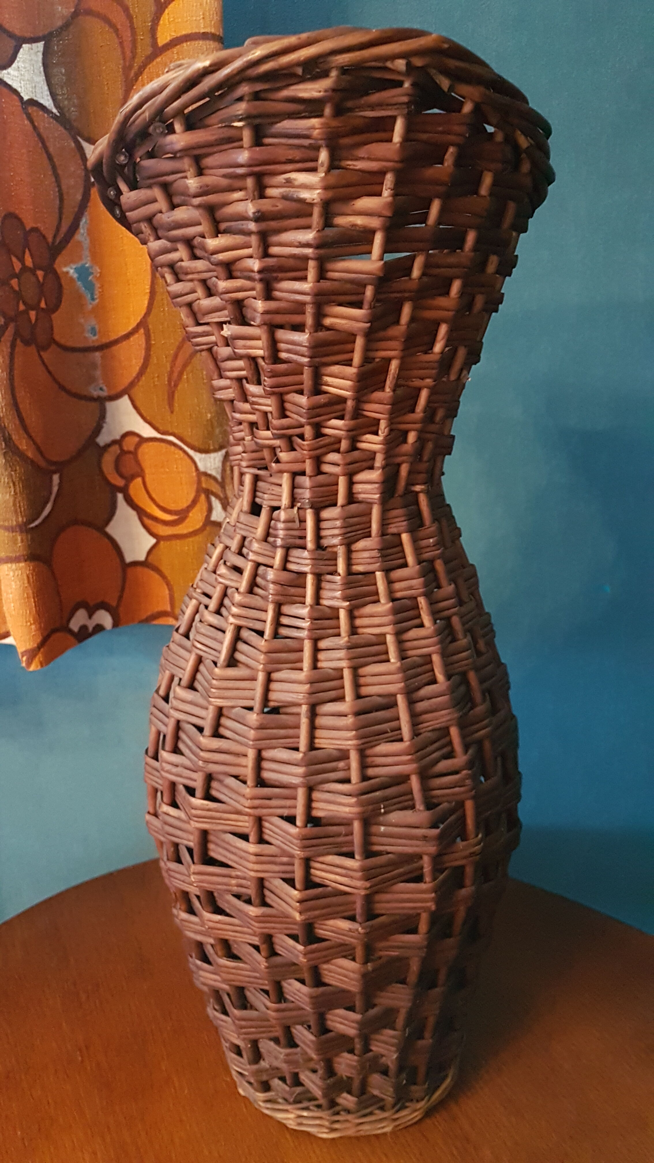 Rattan wicker basket vase