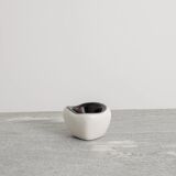 French Mid Century White & Golden Ceramic Bowl by Denise Gatard, 1960s