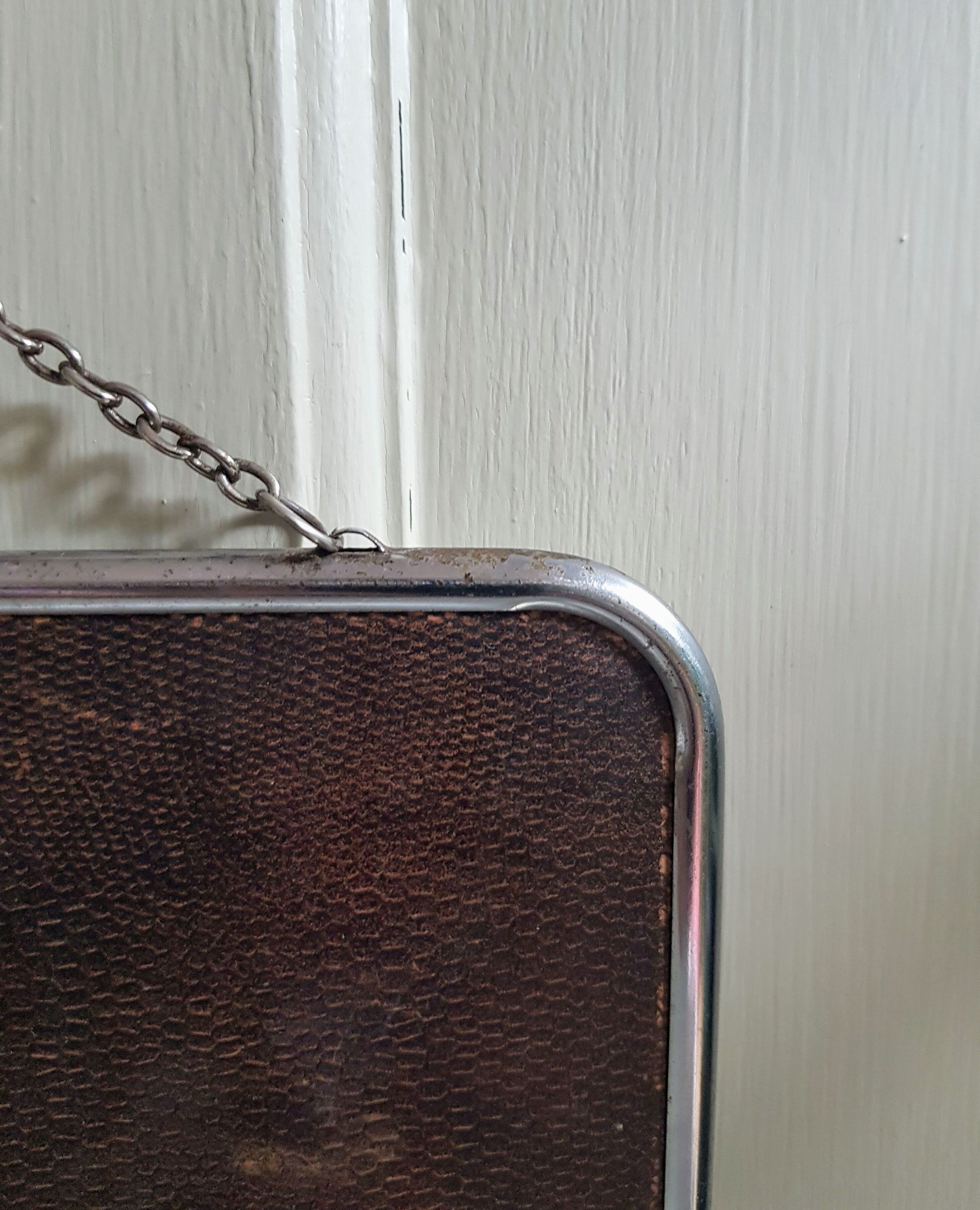 Vintage french barbershop mirror 19x24cm