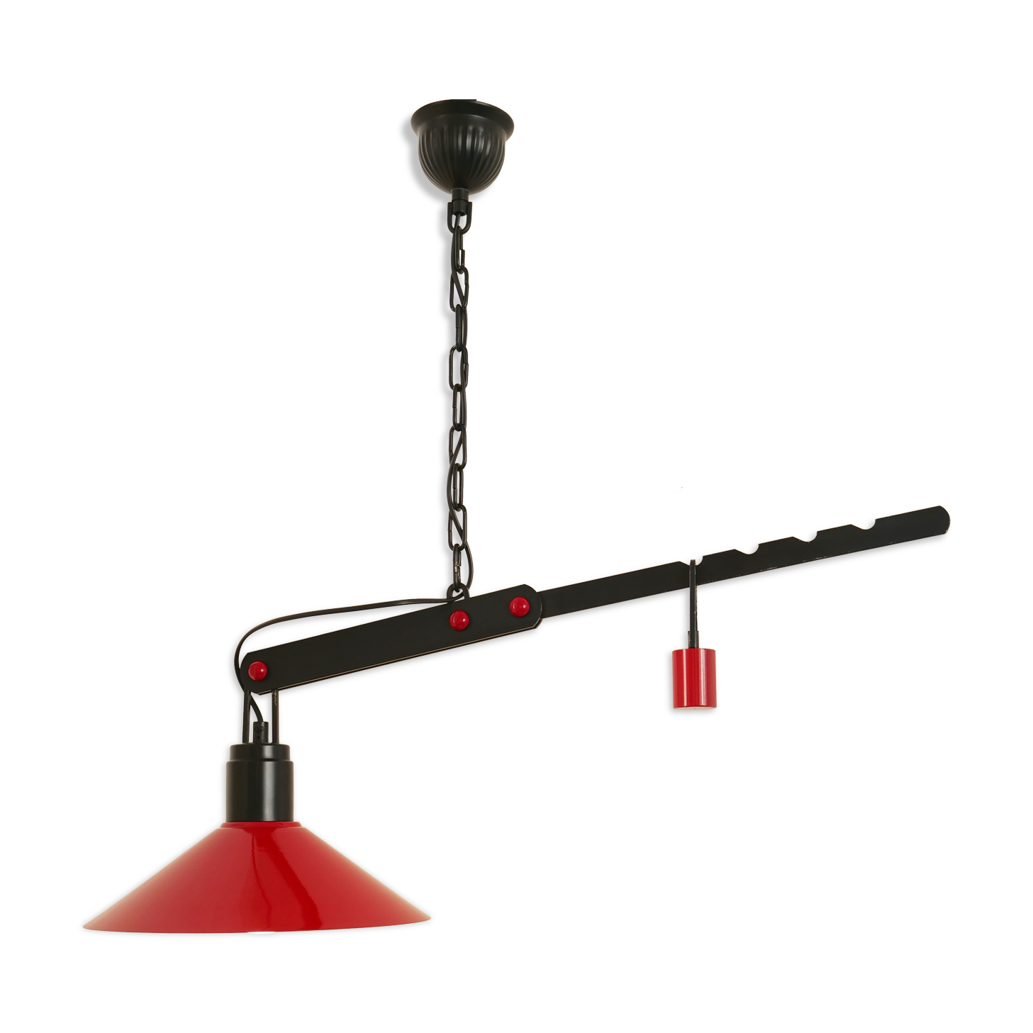 Danish suspension with balance counterweight