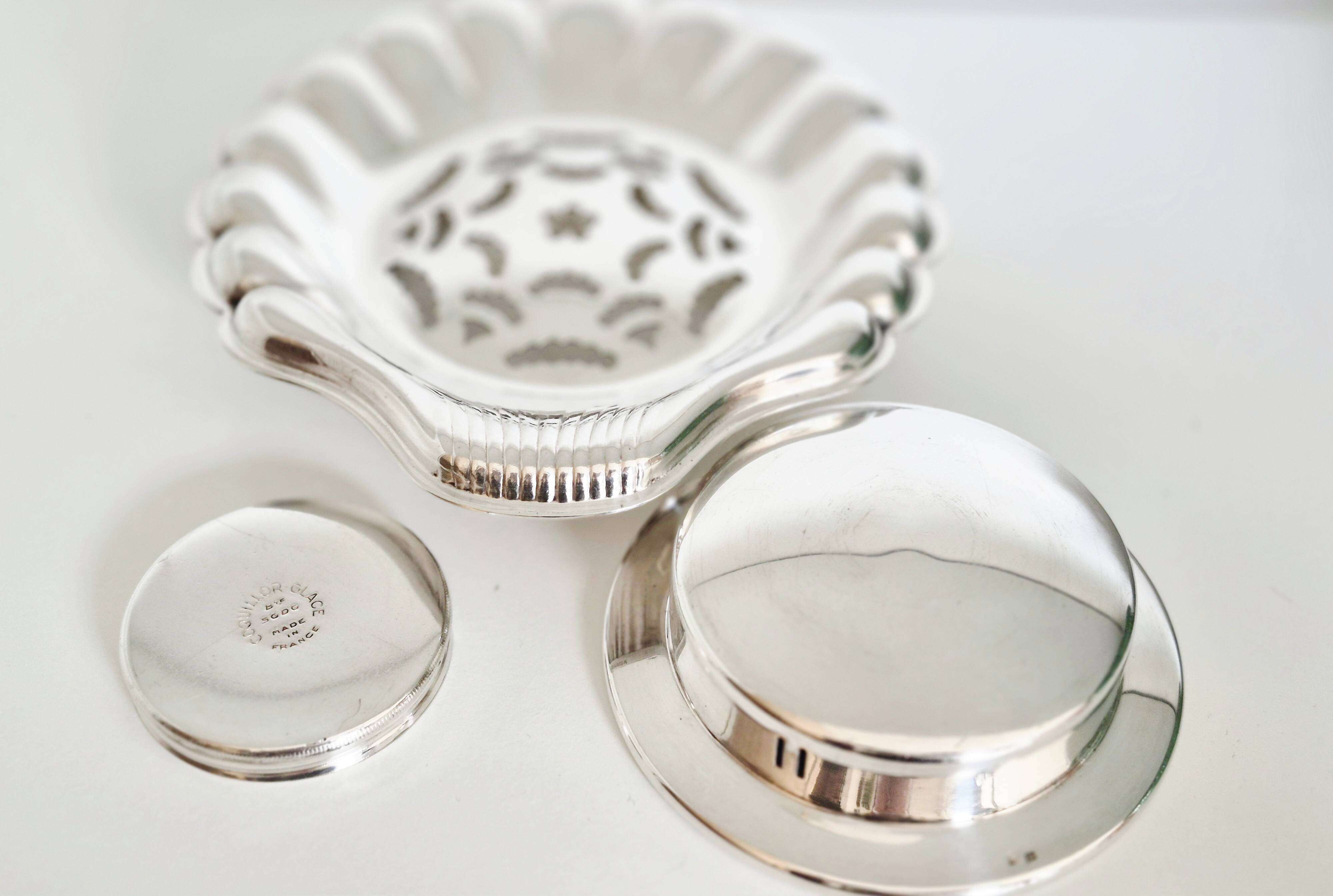 Silver scallop shell butter dish