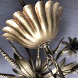 Golden wheat spike chandelier