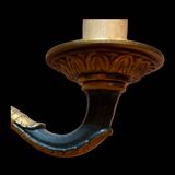 Bouillotte lamp without shade in black and gold metal