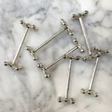 Set of 6 silver metal knife rests in the Letang Remy style