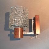 Scandinavian teak and chrome wall light from the 1960s.