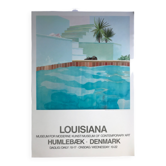 Affiche originale d'après david hockney, louisiana museum / pool and steps, 1971