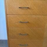 Vintage oak chest of drawers from the 1960s.