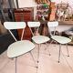 Set of 3 green Formica chairs