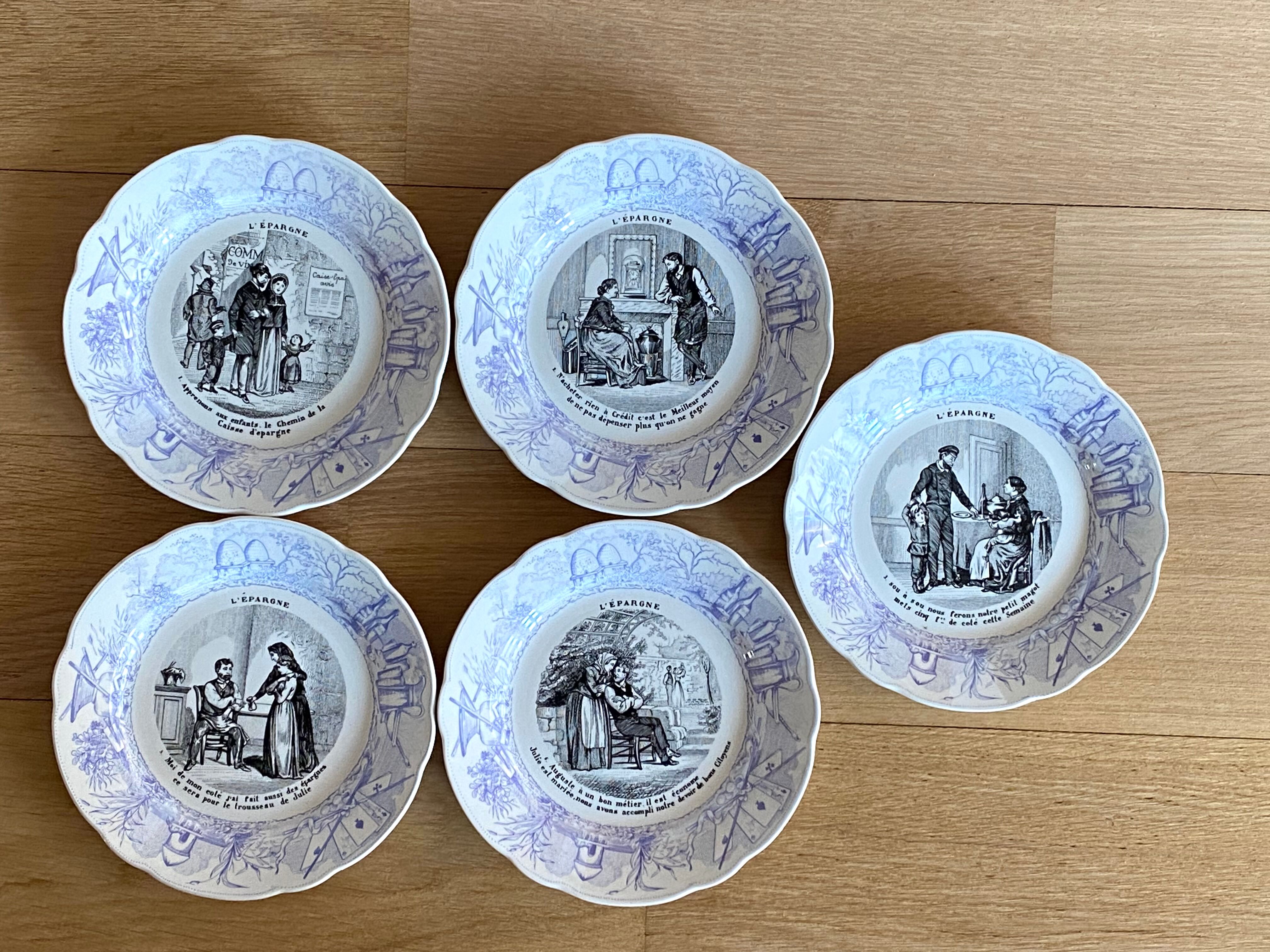 5 talking plates "saving" Sarreguemines