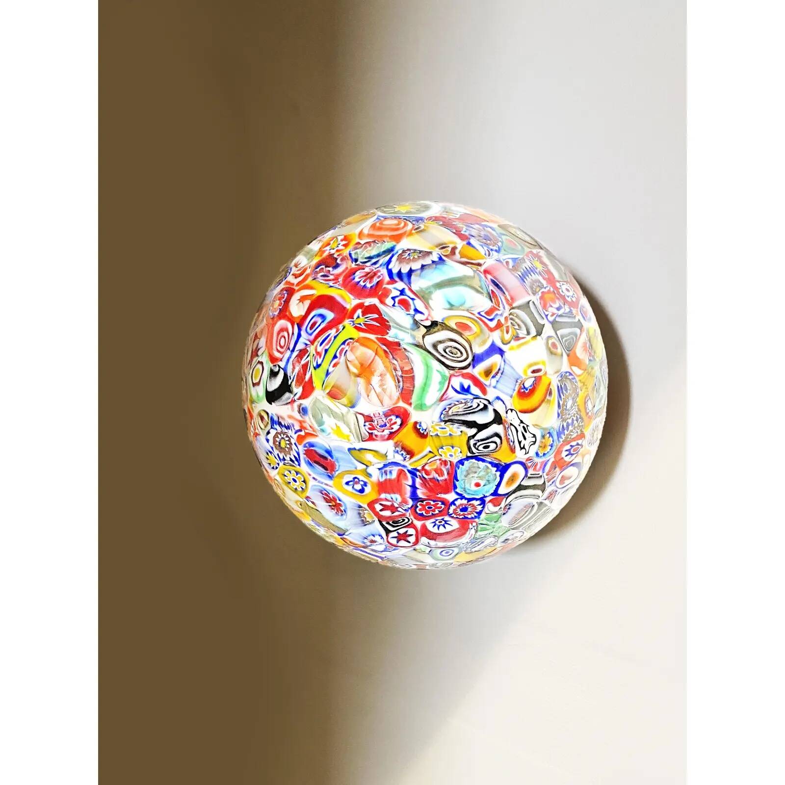 Contemporary Venetian Multicolored "Murrine" Little Sphere Wall Sconce