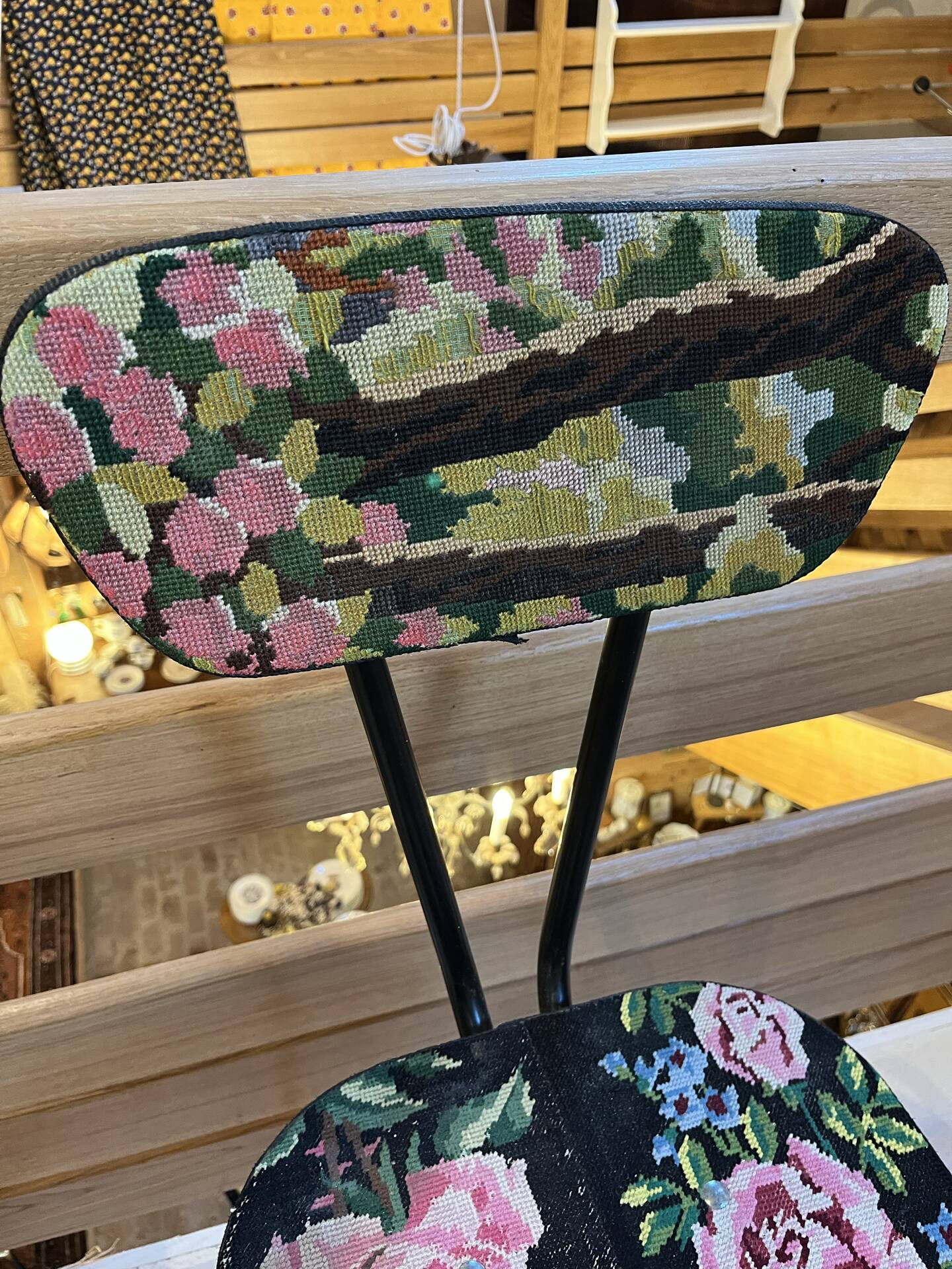 Pair of canvas high chairs