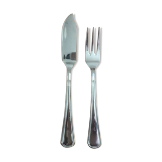 Coffret de 12 couverts à poisson Guy Degrenne en inox