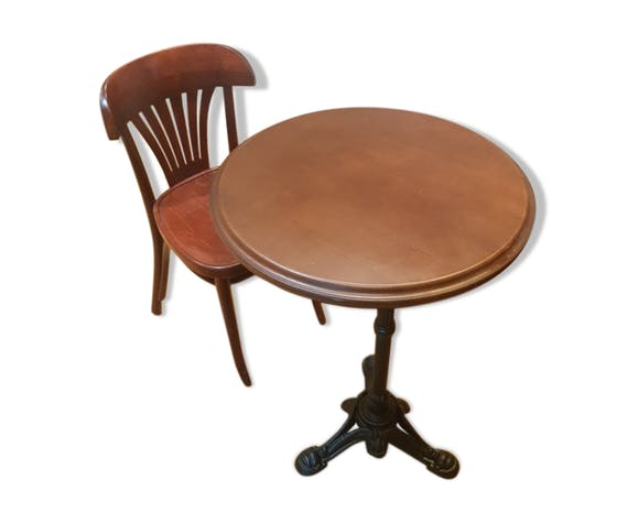 Table bistro solid wood foot cast iron