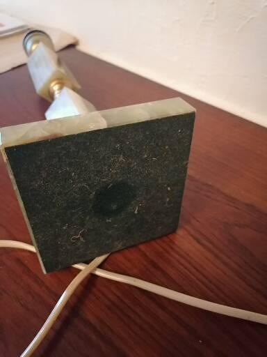 Foot lamp bedside desk onyx brass 1950 60