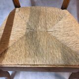 Ancient walnut chair - straw