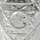 Boho chic vase in cut bohemian crystal. starry/crossions/foliage patterns. 20 x 12 cm