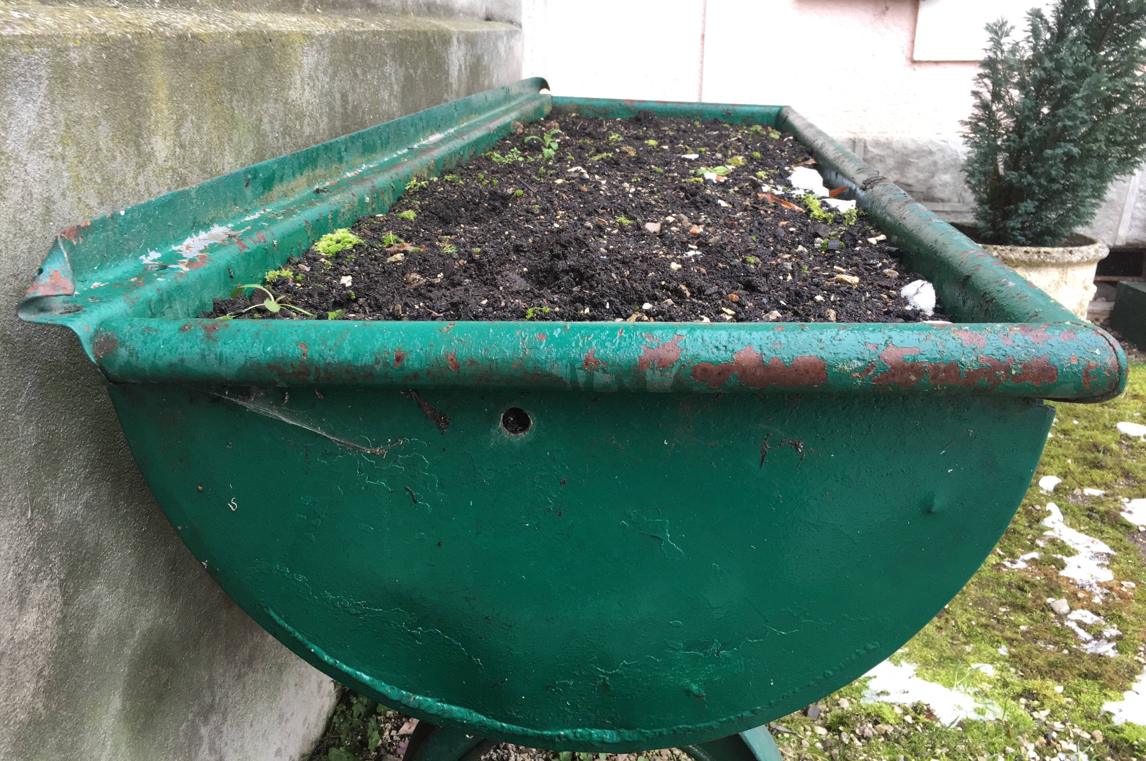 Large industrial gardener on feet