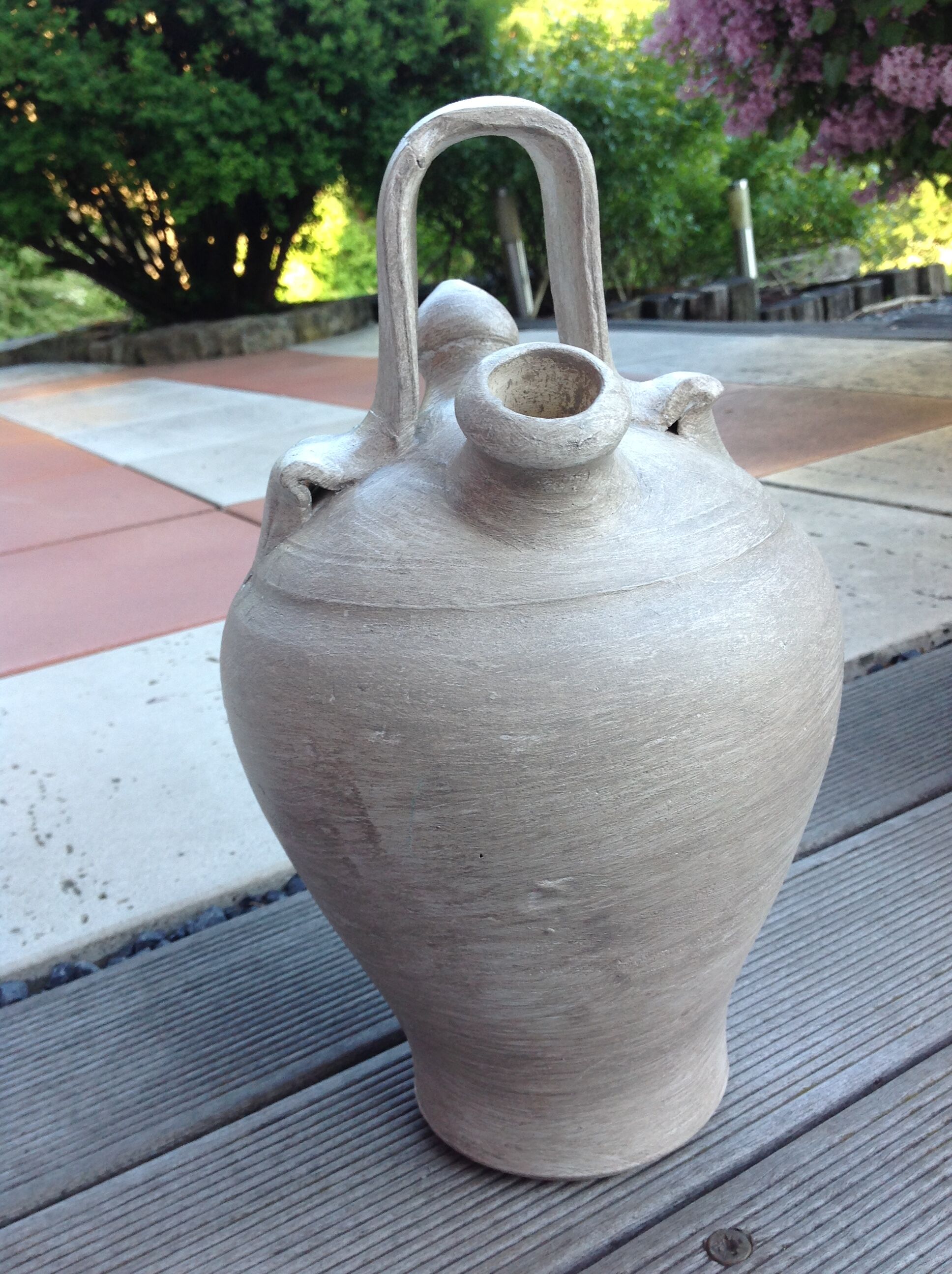 Old painted terracotta gargolet 60s-70s