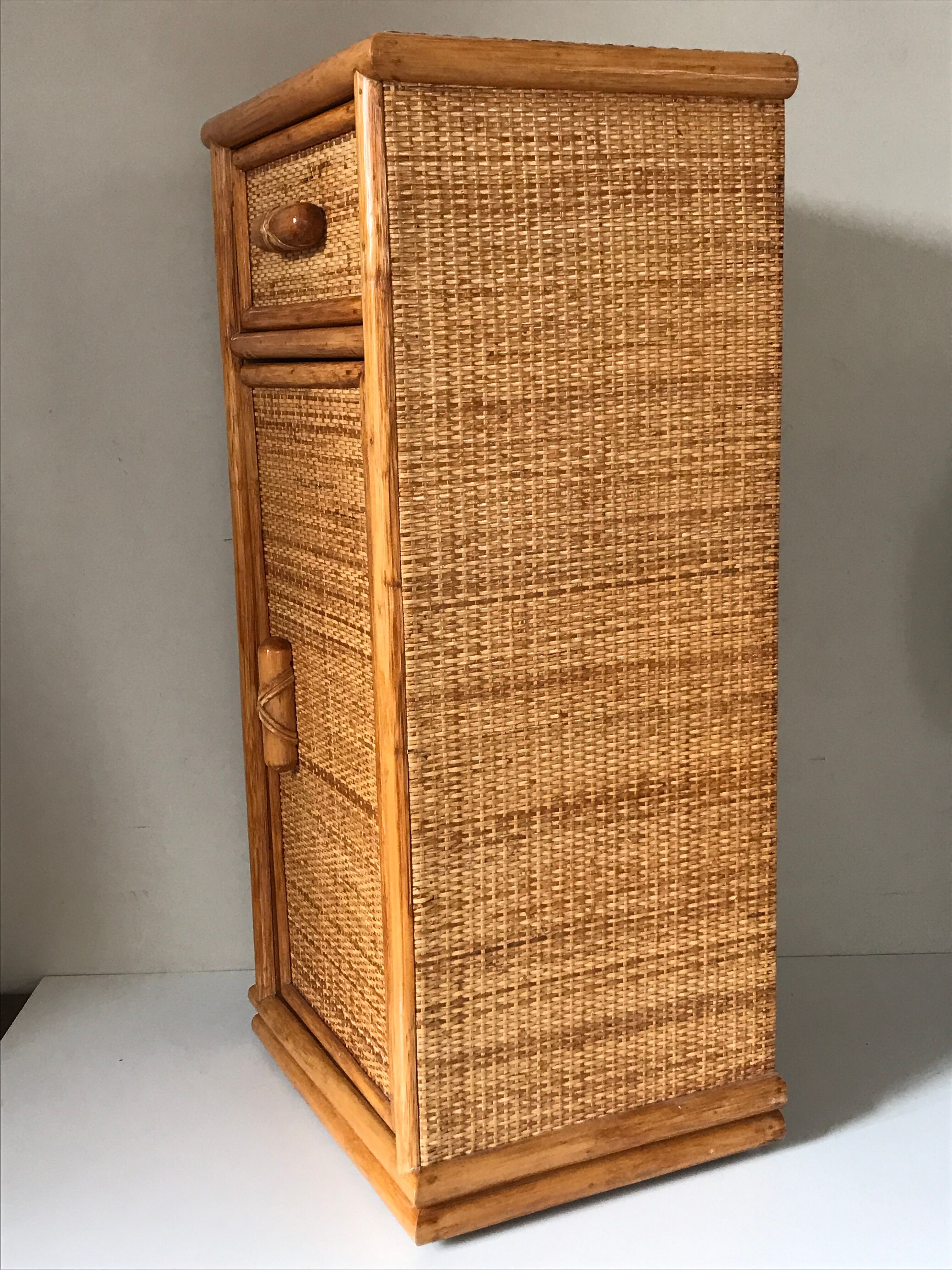 Meuble rotin bambou vintage Annees 80