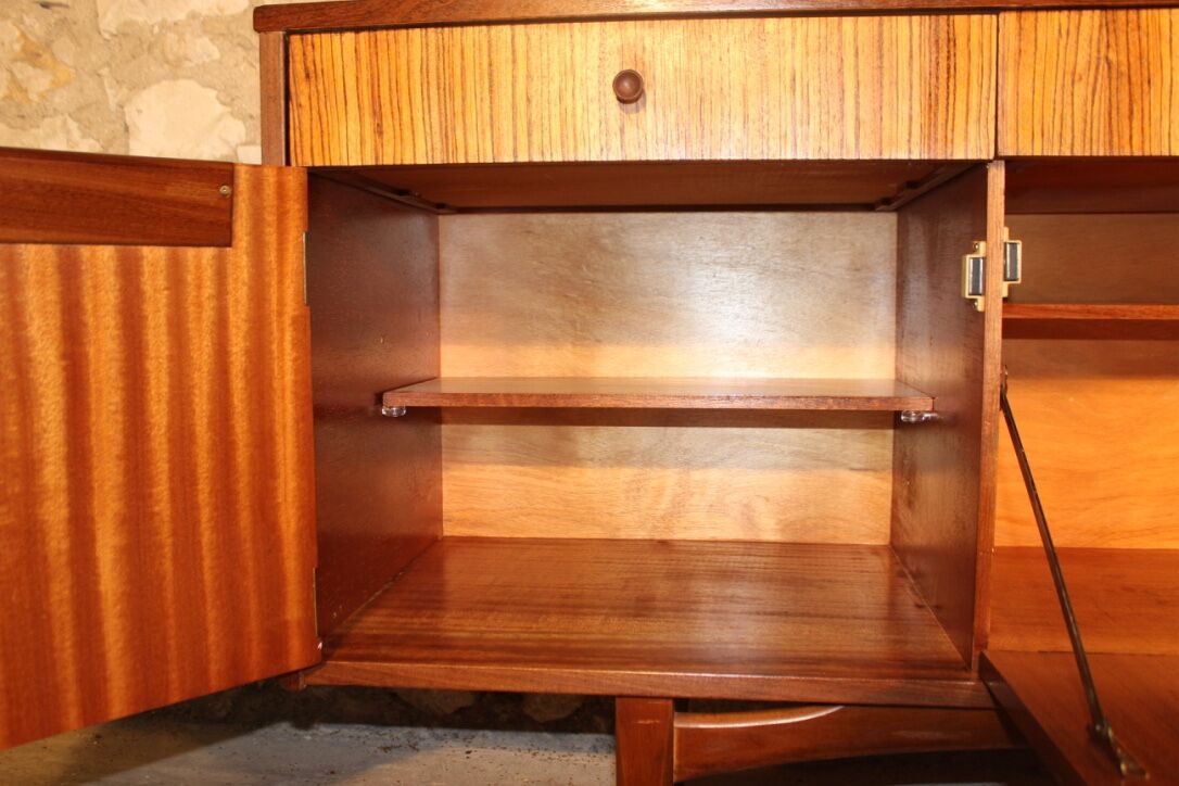 Teak and zebrano sideboard