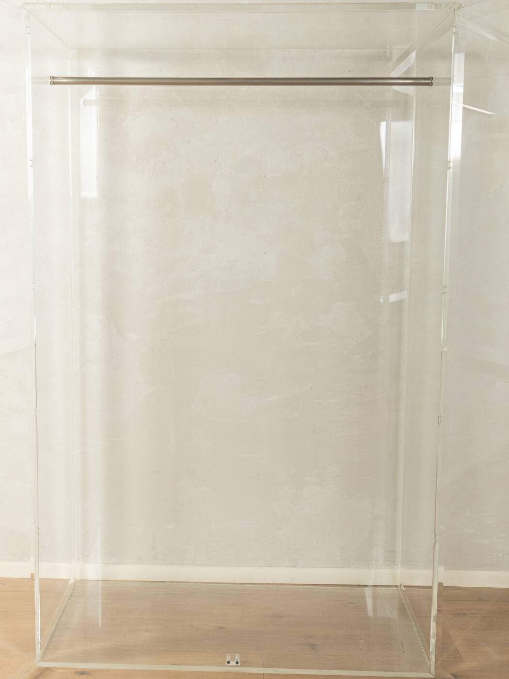 Acrylic wardrobe, 1980s, custom-made, transparent