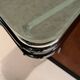 Frosted glass and steel console