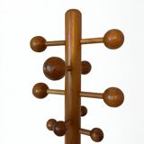Pine coat rack with 10 hooks, 1970s.