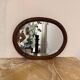 Antique Bevelled Oval Mirror Wood Frame & Bronze Decorations Louis XVI Style