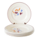 Set of 6 flat plates Salins, hand-painted flower patterns, 1950.