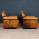 Vintage 20thc pair of dutch leather club chairs c.1980