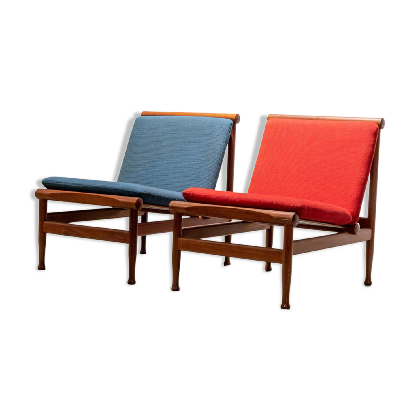 Set of 2 lounge chairs by Kai Lyngfeld Larsen in teak Denmark 1960