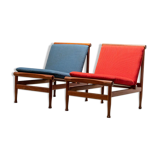 Set of 2 lounge chairs by Kai Lyngfeld Larsen in teak Denmark 1960