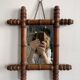 Late 19th century bamboo-style turned wooden mirror