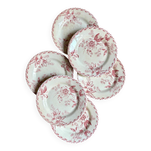 6 assiettes plates Gien - terre
