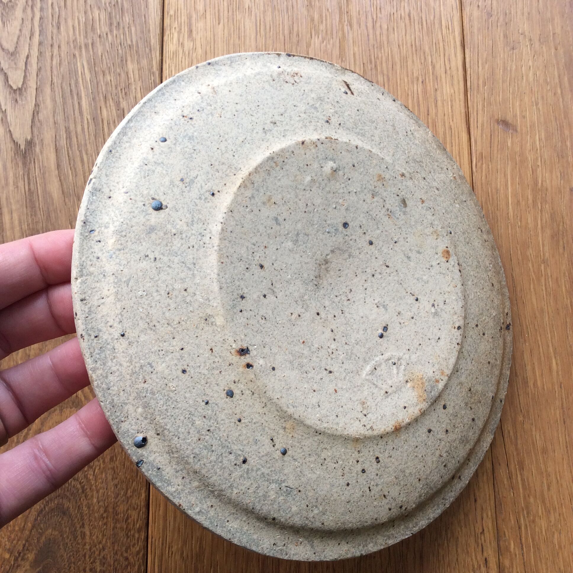 Pierre Digan sandstone plate La Borne Ceramic, 70s