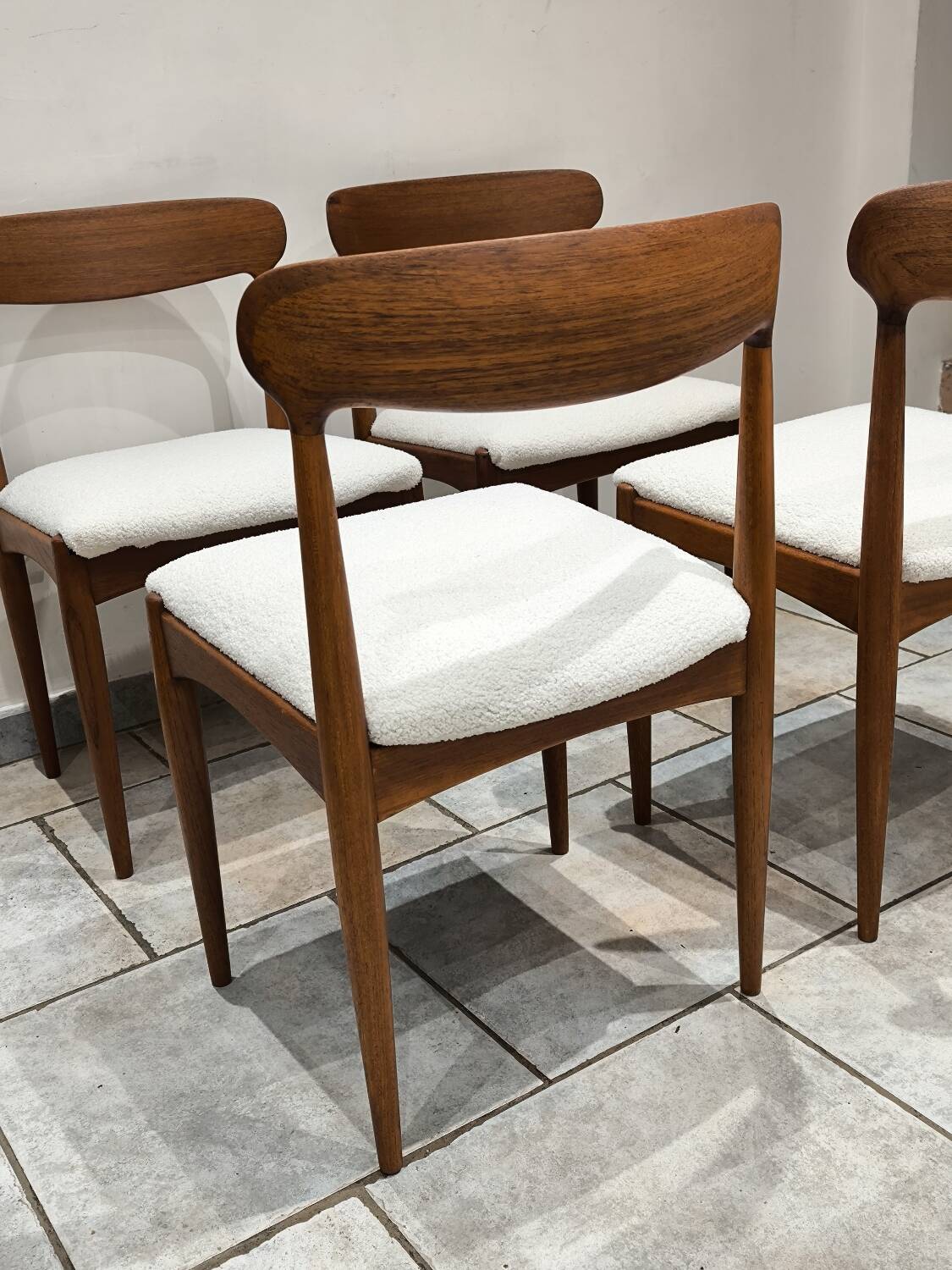 4 vintage Scandinavian teak chairs by Johannes Andersen 1960