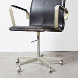 Arne Jacobsen Early Oxford Leather Desk Chair for Fritz Hansen 1965