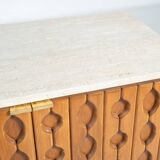 Contemporary Sideboard, Wood and Travertine, Italy