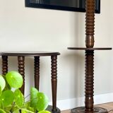 1940s floor lamp in turned wood