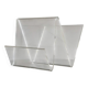 Asymmetrical design magazine rack in transparent acrylic, 70s