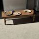 Ashtray, circular dish or plate in grey-orange petrified wood D25.5