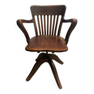 American wooden swivel office armchair