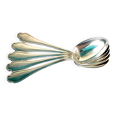 Christofle - lot de 5 cuillères à moka café modèle pompadour en métal argenté 10 cm