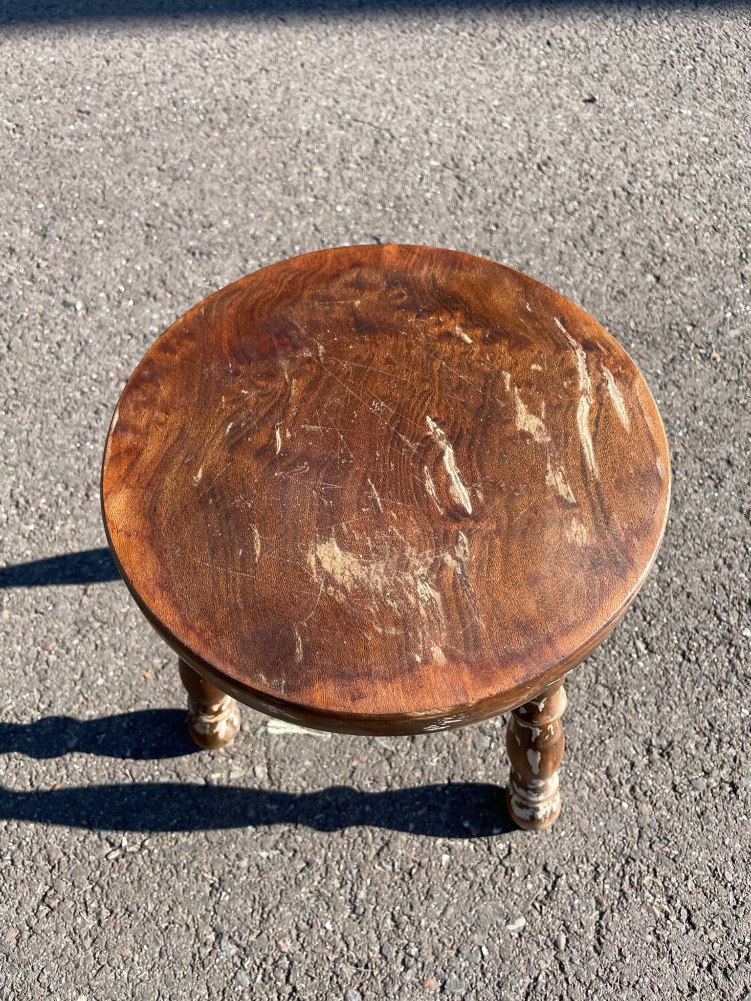 Wooden Tripod Farmhouse Stool