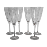6 crystal champagne flutes