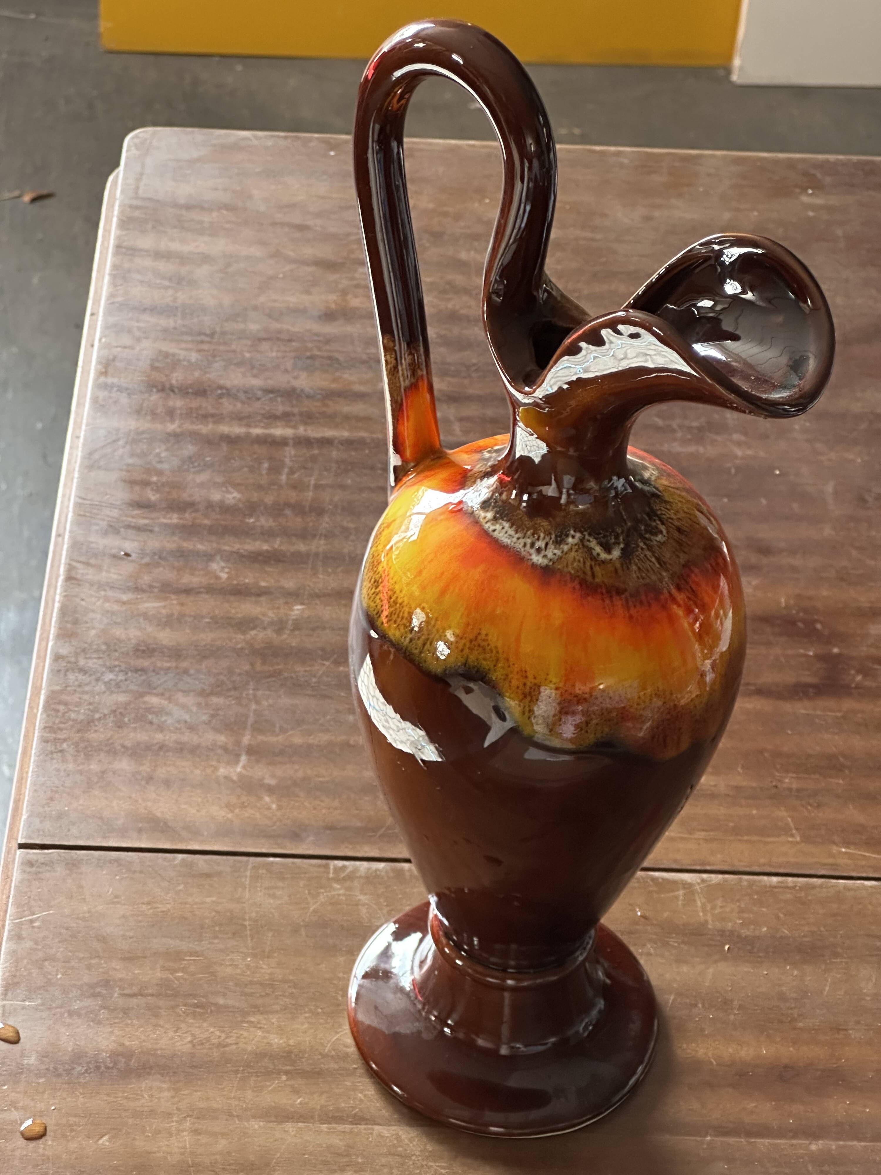 Vallauris ceramic soliflore vase H 37 cm