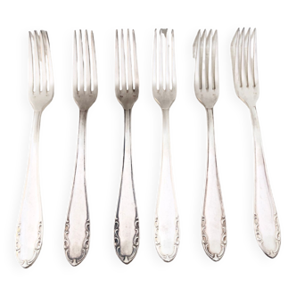 6 fourchettes métal argenté, 1930